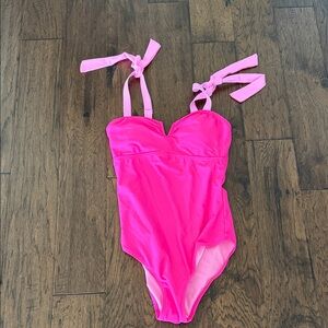 Amazon Women's Hot Pink Tie-Shoulder One-Piece Swimsuit